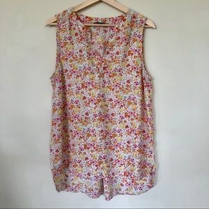 Papell Split Neck Sleeveless Top